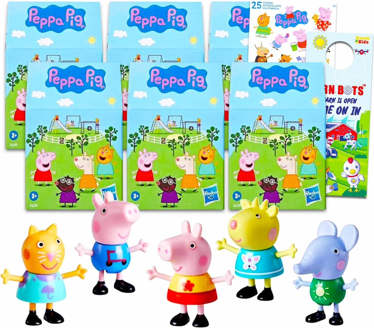 Peppa Pig Blind Box Party Favors 6 Pack – Bundle with 6 Peppa Pig Blind Boxes with Mini Peppa Pig Figurines Plus Stickers | Peppa Pig Action Figure Set for Kids