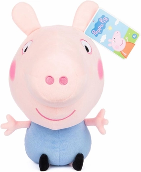 Peppa Pig Super Soft Cuddly Toys 30/35 cm - Peppa with Bear, George with Dino, Peppa Bighead and George Bighead - 4 Edition to Choose from (George Large Head)