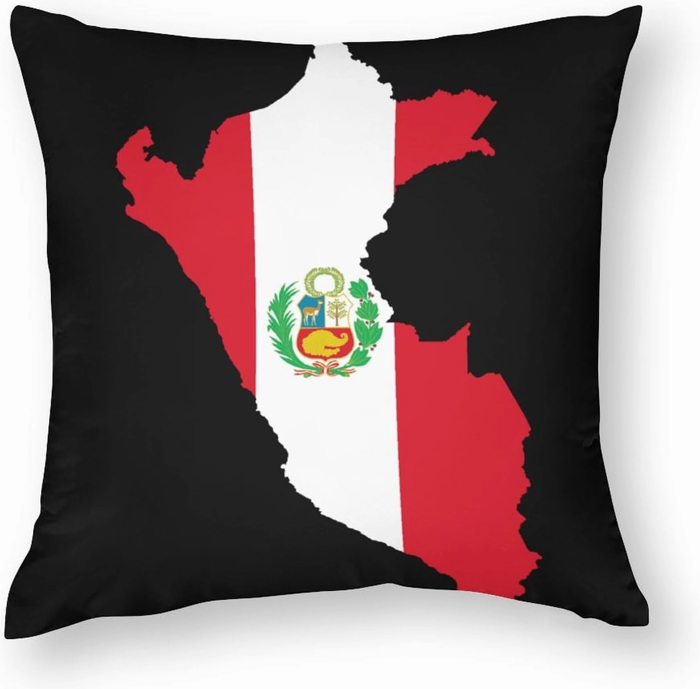 Peru Flag Map Throw Pillow Covers Square Cushion Case Printed Decorative for Couch Sofa Car Living Room