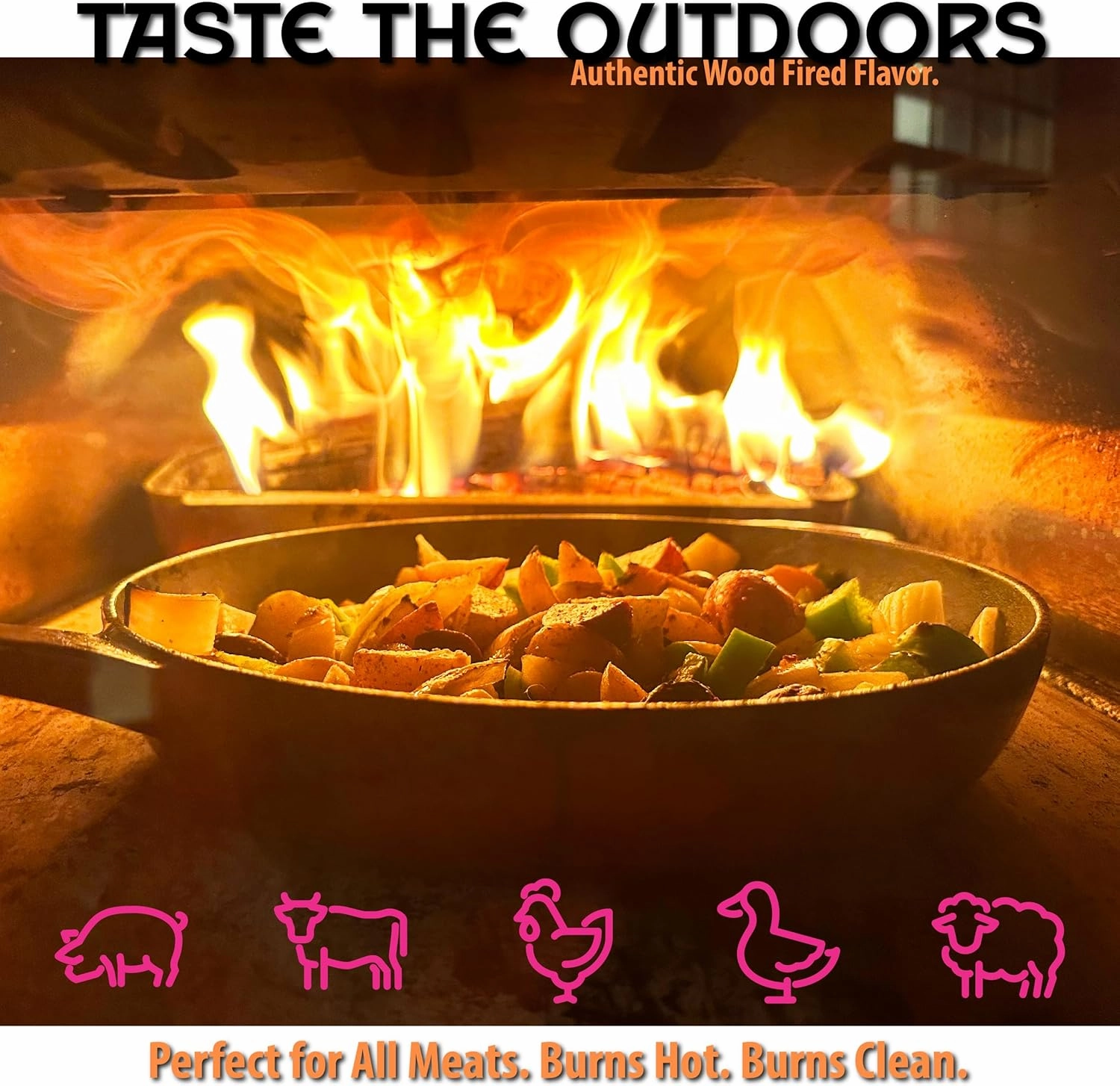 Pizza Oven Wood Kiln Dried Mini Split Hickory 8" inch Long for Cooking,Pizza Wood for Grilling or Smoking 1,248 cu. in. of Hickory