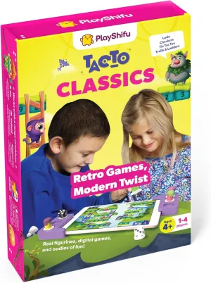 PlayShifu Tacto Classics (App Based) - Interactive Family Board Games for Ages 4 & Up | Checkers, Ludo, Ladders & More | Strategy Games & Gifts for Boys & Girls (Tablet not Included) | 1-4 Players
