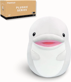 PlenPLAY 15" Large Baby Whale Plush Toy Pillow - Super Soft and Huggable Plushies for Kids and Whale Lovers - Meet G.Ricky, Your Cute Ocean Companion