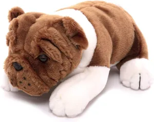Plushland Realistic Stuffed Animal Toys Puppy Dog, Holiday Plush Figures for Kids, Babies to Play with (Bulldog 10")