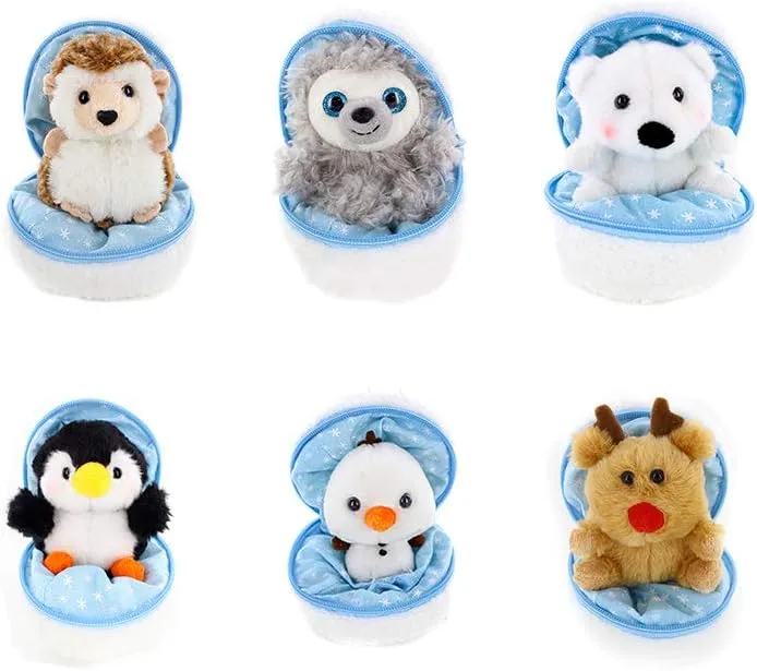 Plushland Snowball Stuffed Zip up Animal Cute Plush Animals Assortment Soft Toy for Girlfriend, Family Members and Friends (New Polar Bear)