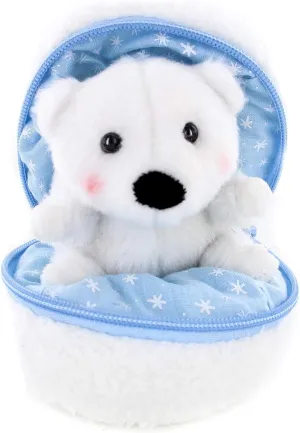 Plushland Snowball Stuffed Zip up Animal Cute Plush Animals Assortment Soft Toy for Girlfriend, Family Members and Friends (New Polar Bear)