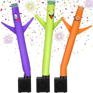 Poen 3 Pcs Mini Inflatable Tube Man Gift Funny Gag Birthday Wacky Waving Inflatable Guy with Blower Desktop Mini Dancer Gift for Women Party Decoration(Funny)