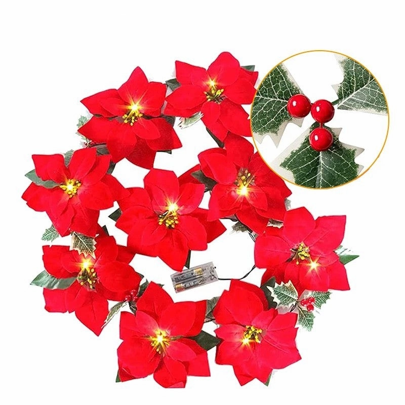 Poinsettia String Lights