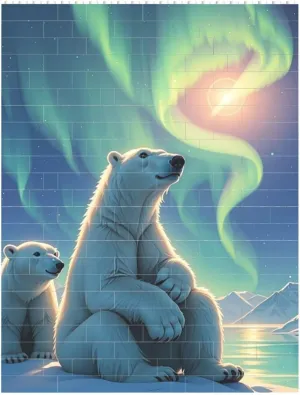 Polar Bears & Northern Lights Building Block Puzzle Personalized Building Bricks for Adults Block Puzzle Building DIY Brick Block Puzzles Valentine's Day Gifts for Home Decor Brick Puzzle