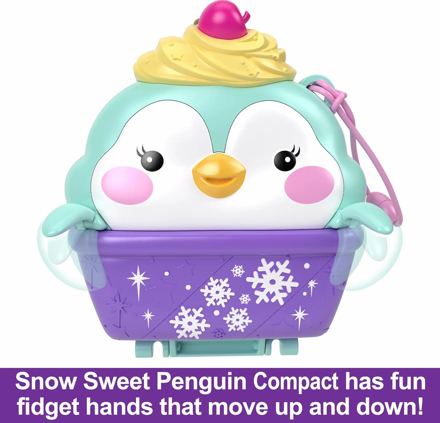 Polly Pocket Dolls & Playset, Snow Sweet Penguin Compact with 13 Accessories, Travel Toy with Fidget Exterior