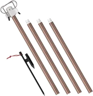POPETPOP Double Hooks Light Stand Camping Light Bracket for Outdoor Activities Sturdy Easy Assembly