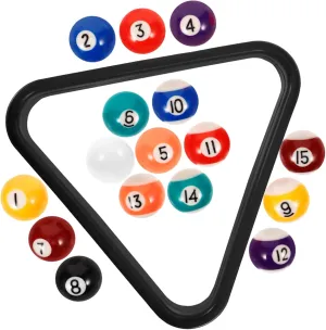 POPETPOP Enhance Your Game Room with 16 Mini Billiard Balls Resin Plastic Billiards Balls Set for Boys and Girls Rack