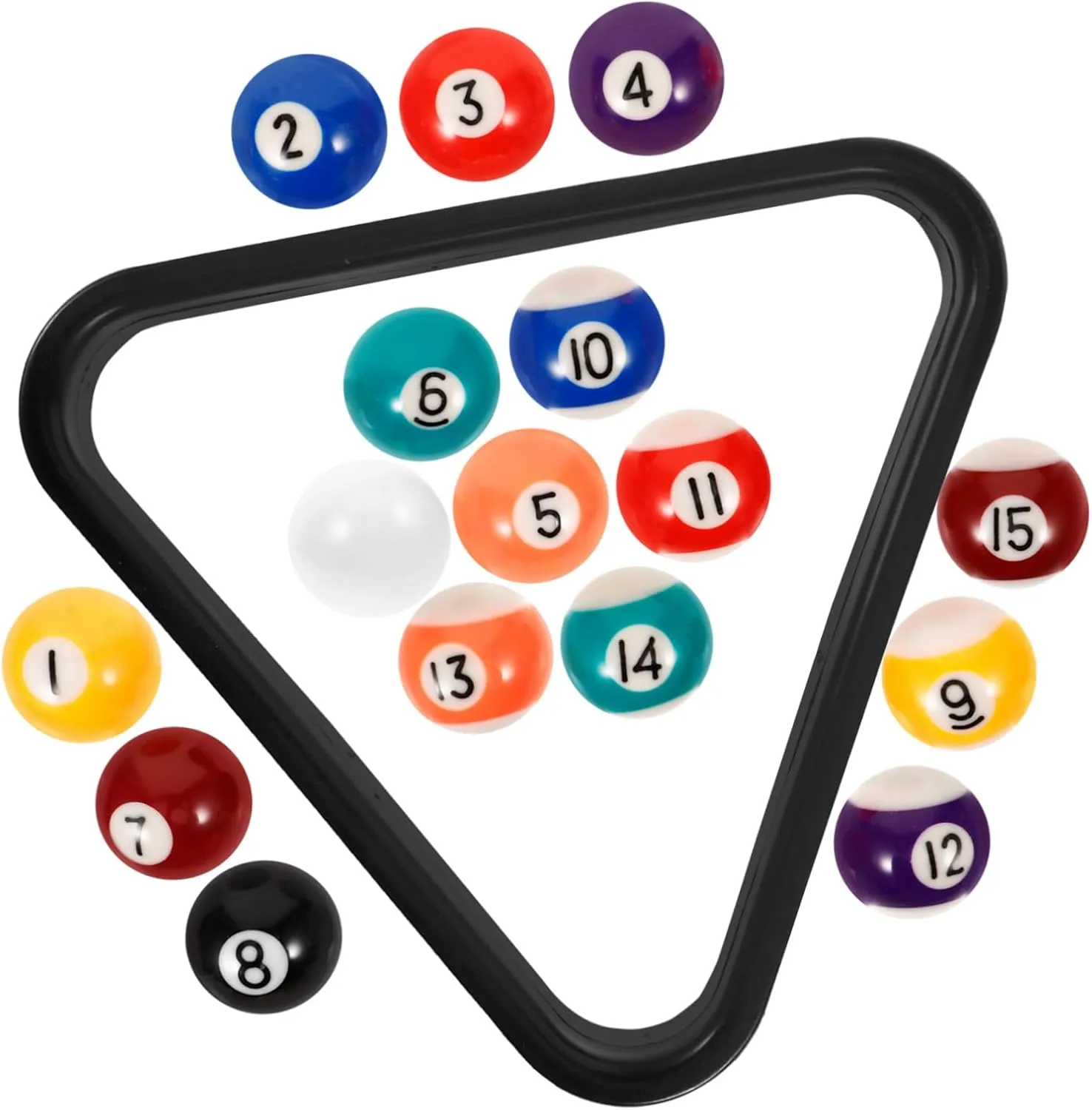 POPETPOP Enhance Your Game Room with 16 Mini Billiard Balls Resin Plastic Billiards Balls Set for Boys and Girls Rack