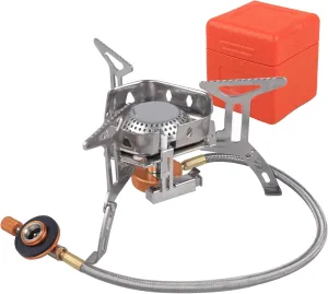 Portable Camping Stove, 3500W Foldable & Windproof Mini Camping Stove, Outdoor Accessories for Picnics, Backpacking, Hiking #