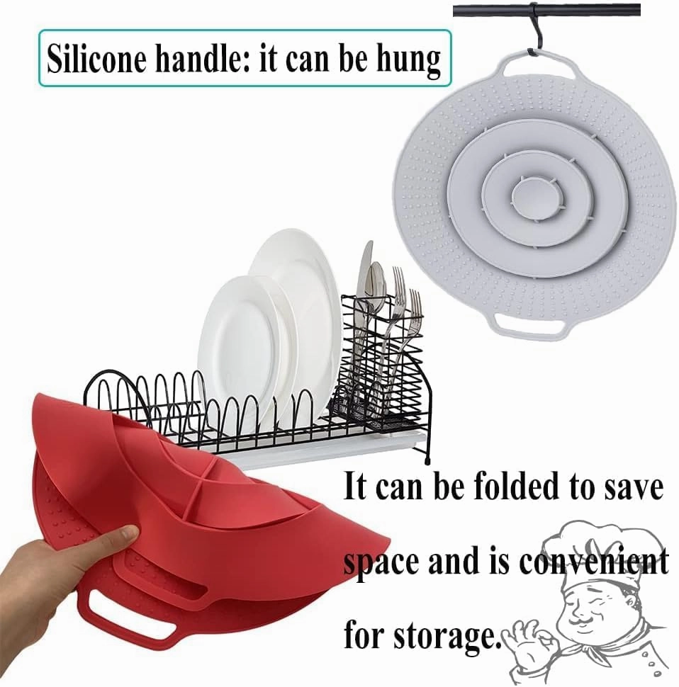 Pot Cover Spill Stopper Lid - Thicken Silicone Boil Over Spill Safeguard,FDA Food Grade Stopper Lid Cover for Pots And Pans, BPA- Instant Pot Cover, Fits Openings 6" to 10" in Diameter