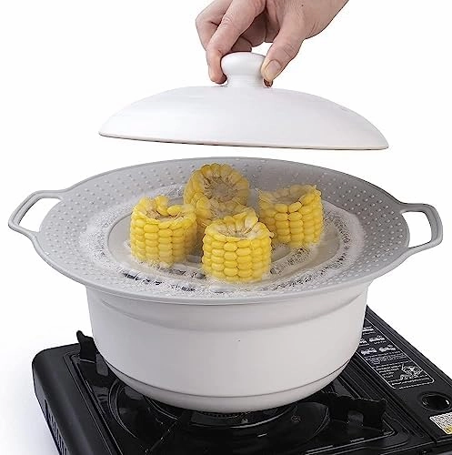 Pot Cover Spill Stopper Lid - Thicken Silicone Boil Over Spill Safeguard,FDA Food Grade Stopper Lid Cover for Pots And Pans, BPA- Instant Pot Cover, Fits Openings 6" to 10" in Diameter
