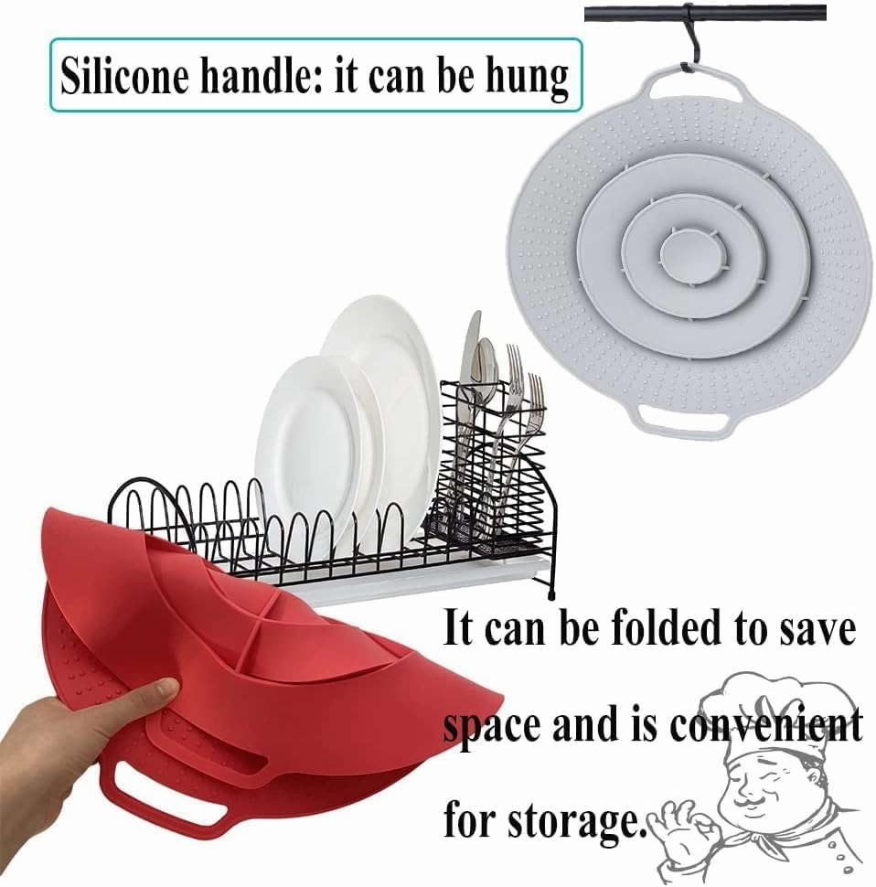 Pot Cover Spill Stopper Lid - Thicken Silicone Boil Over Spill Safeguard,FDA Food Grade Stopper Lid Cover for Pots And Pans, BPA- Instant Pot Cover, Fits Openings 6" to 10" in Diameter