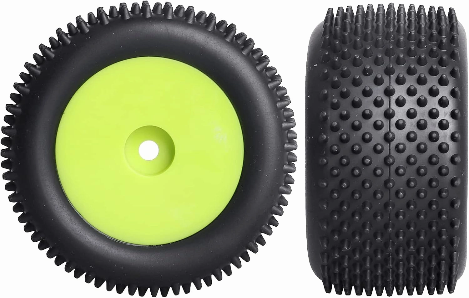 Preglued Tires and Wheels Front & Rear for Losi Mini-T 2.0 (Green Rims)