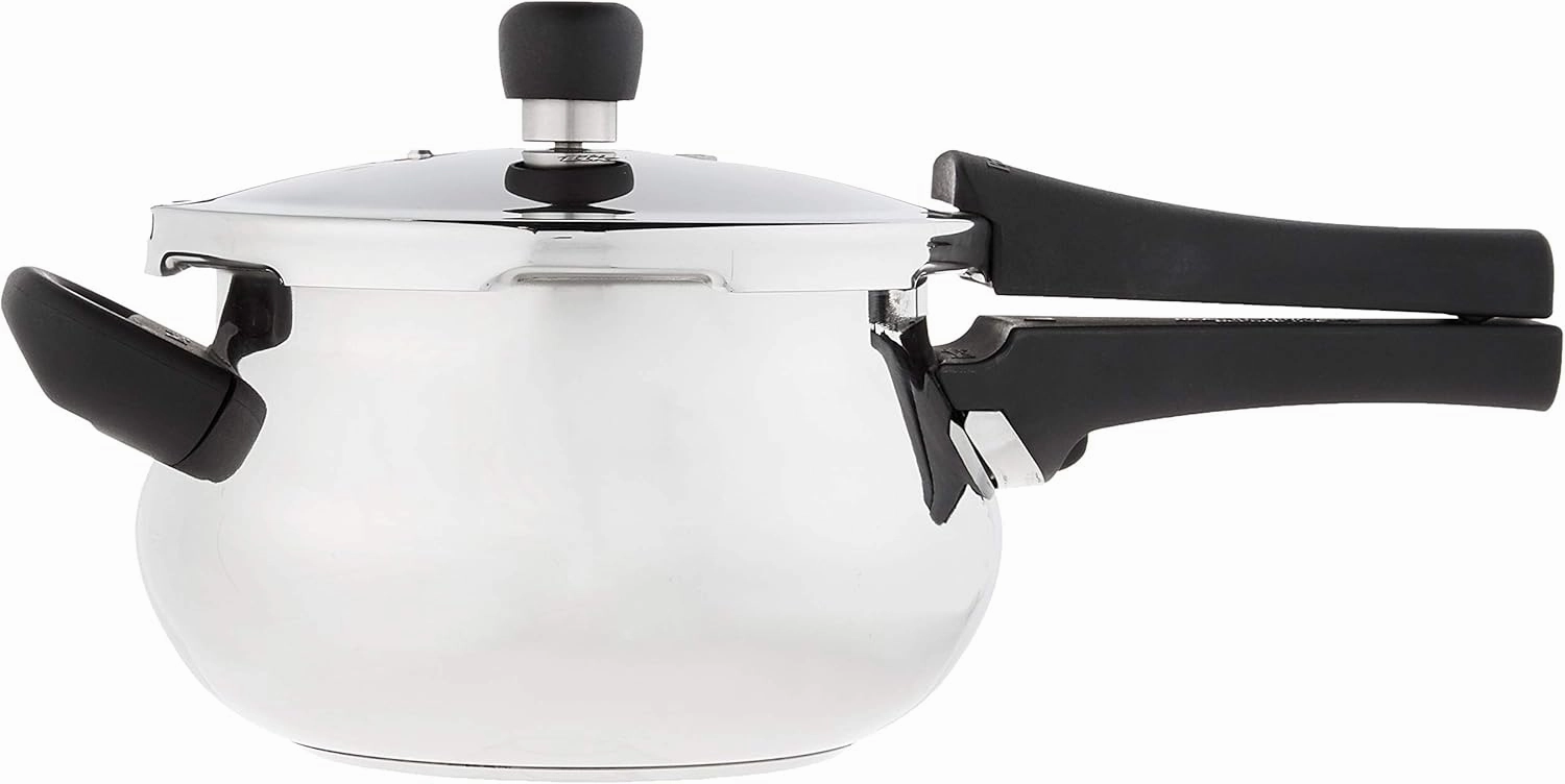 Prestige Deluxe Stainless Steel Mini Handi Pressure Cooker, 3.3-Liter