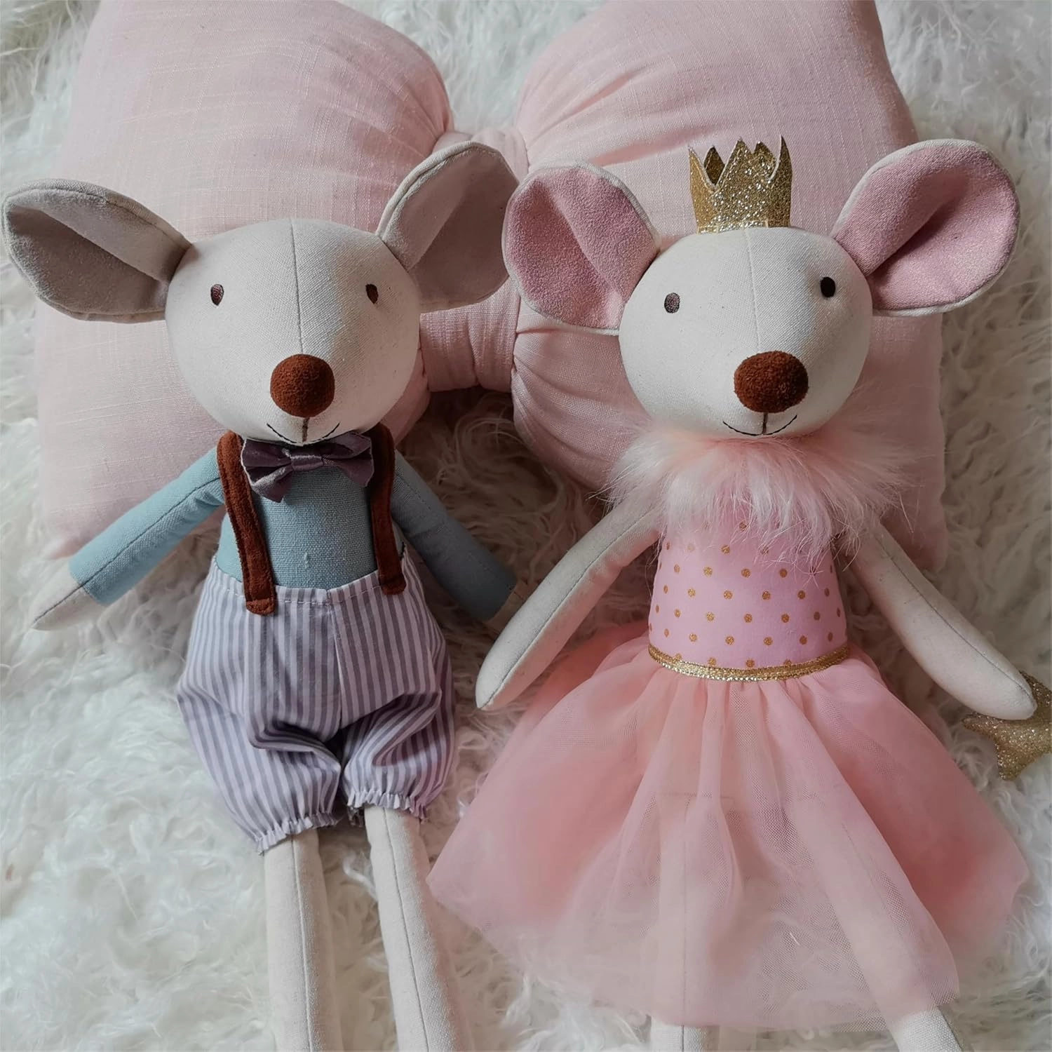 Princess Mouse Stuffed Animals,15.7" Pink Rat Plushies with Lace Skirt,Cute Stuffed Animal for Girls As Birthday