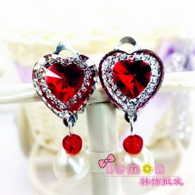 Princess Themed Children's Clip-on Earrings Piercing Required Love Heart