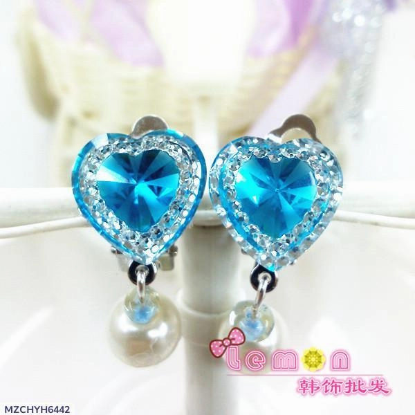 Princess Themed Children's Clip-on Earrings Piercing Required Love Heart