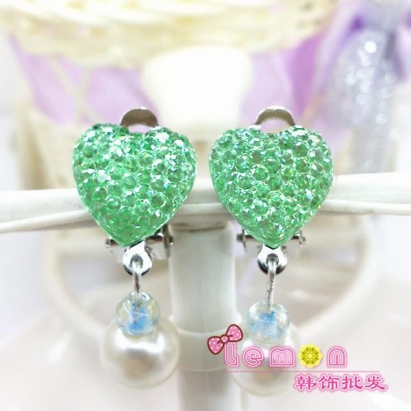Princess Themed Children's Clip-on Earrings Piercing Required Love Heart