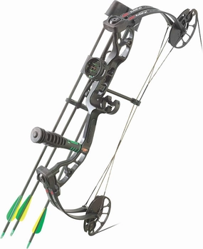 PSE ARCHERY Mini Burner Compound Bow-Hunting-Arrow-Set - Left Hand - Black - 25-40
