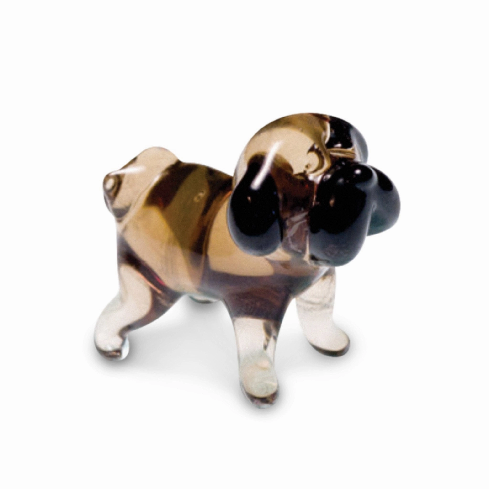Pug the Pug Dog Collectible Miniature Glass Figurine in Tynies Collector's Frame