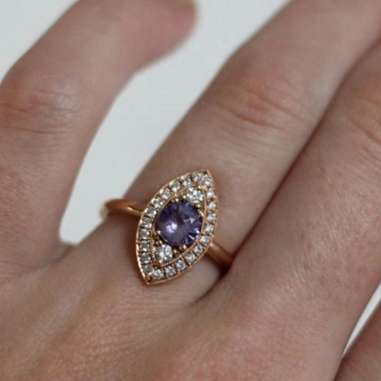 Purple Sapphire Rose Gold Ring