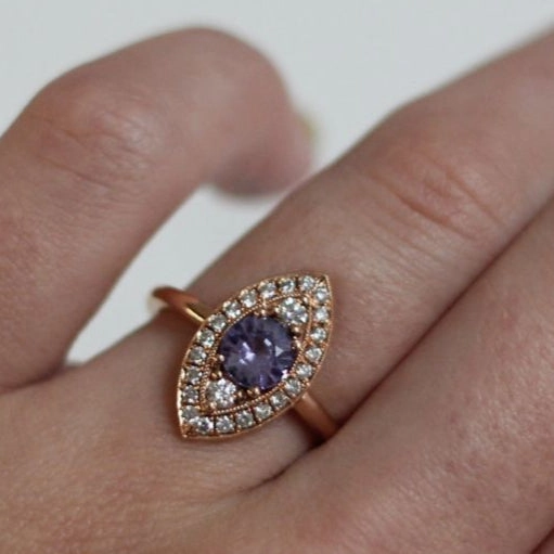 Purple Sapphire Rose Gold Ring