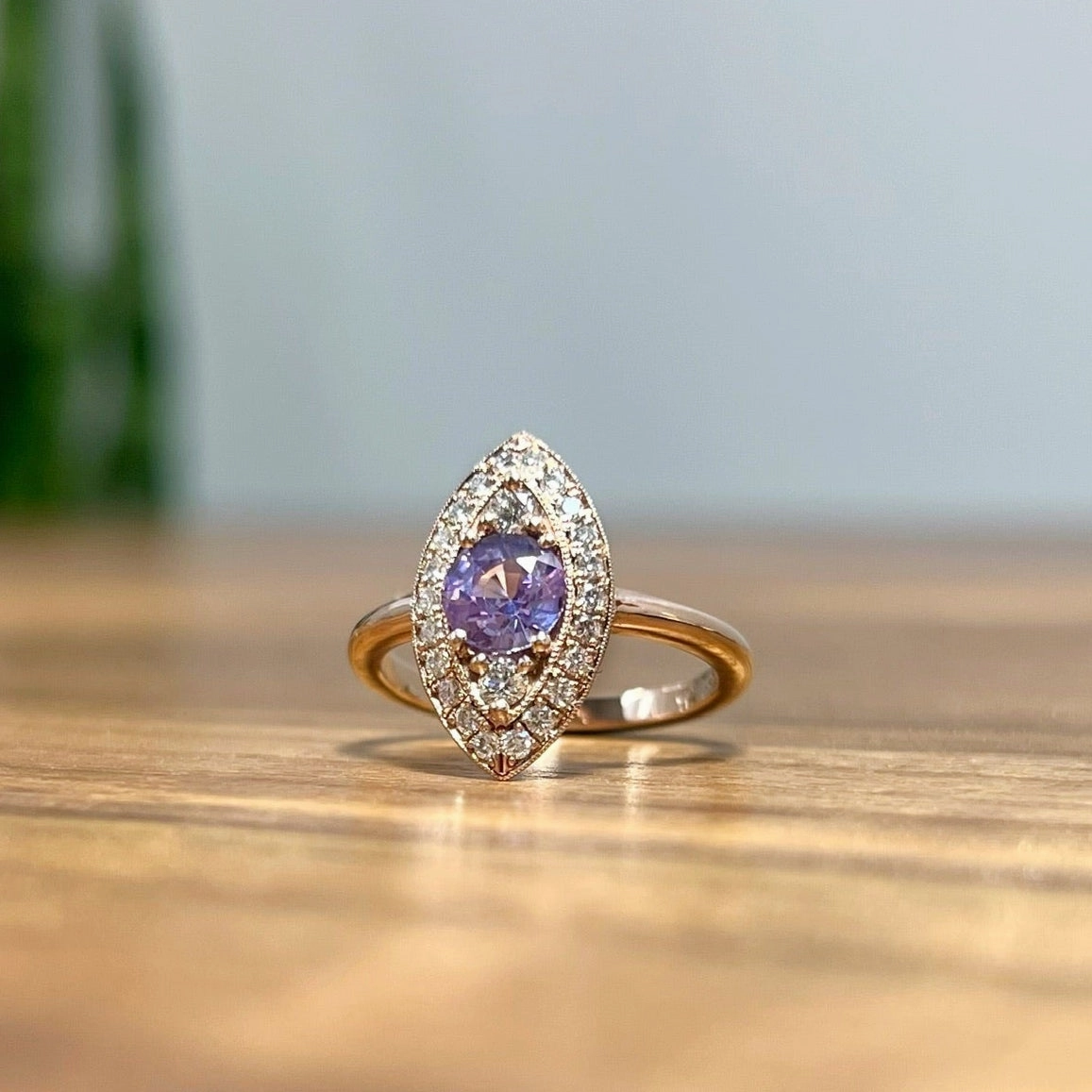 Purple Sapphire Rose Gold Ring