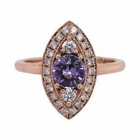 Purple Sapphire Rose Gold Ring