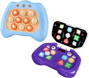 Quick Push Game & Handheld Dance Game, Light Up Push Bubble/Button Game Electronic Brain & Memory Games Stress Relief Sensory Pop Fidget Game Toys Birthday Toy for Kids 3-12