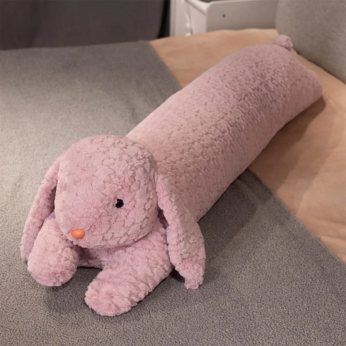 Rabbit Plush Pillow - 47 inch Long Plush Toy - Birthday, Christmas, Valentine's Day Gift for Kids