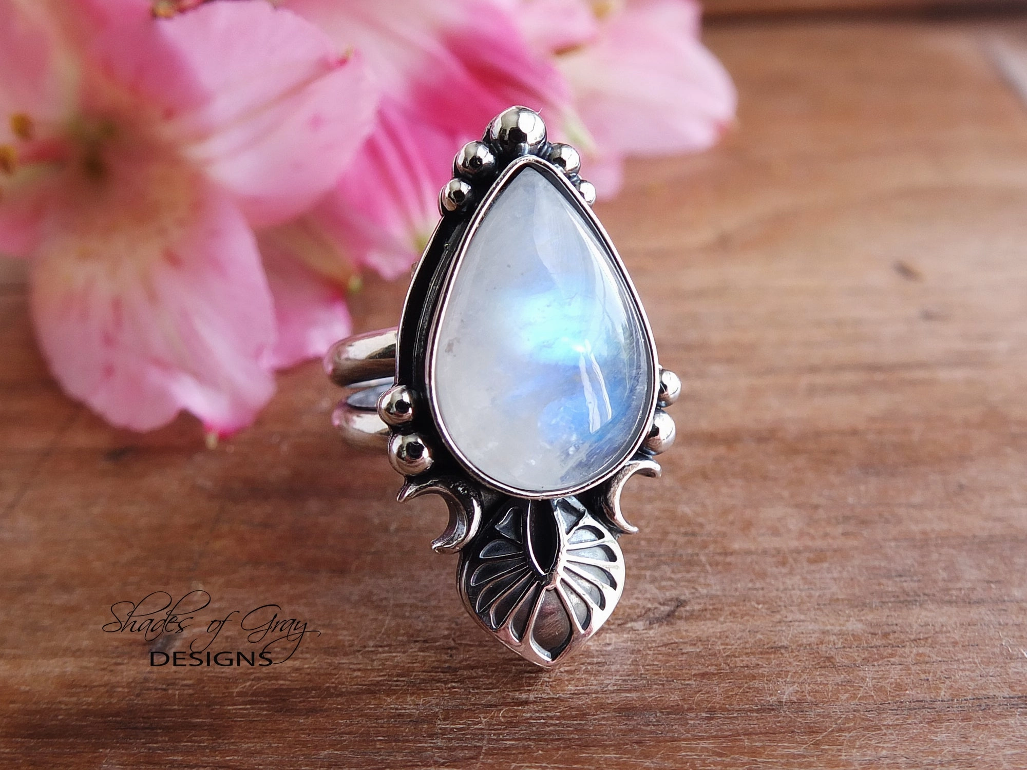 Rainbow Moonstone Ring or Pendant (Choose Your Size)