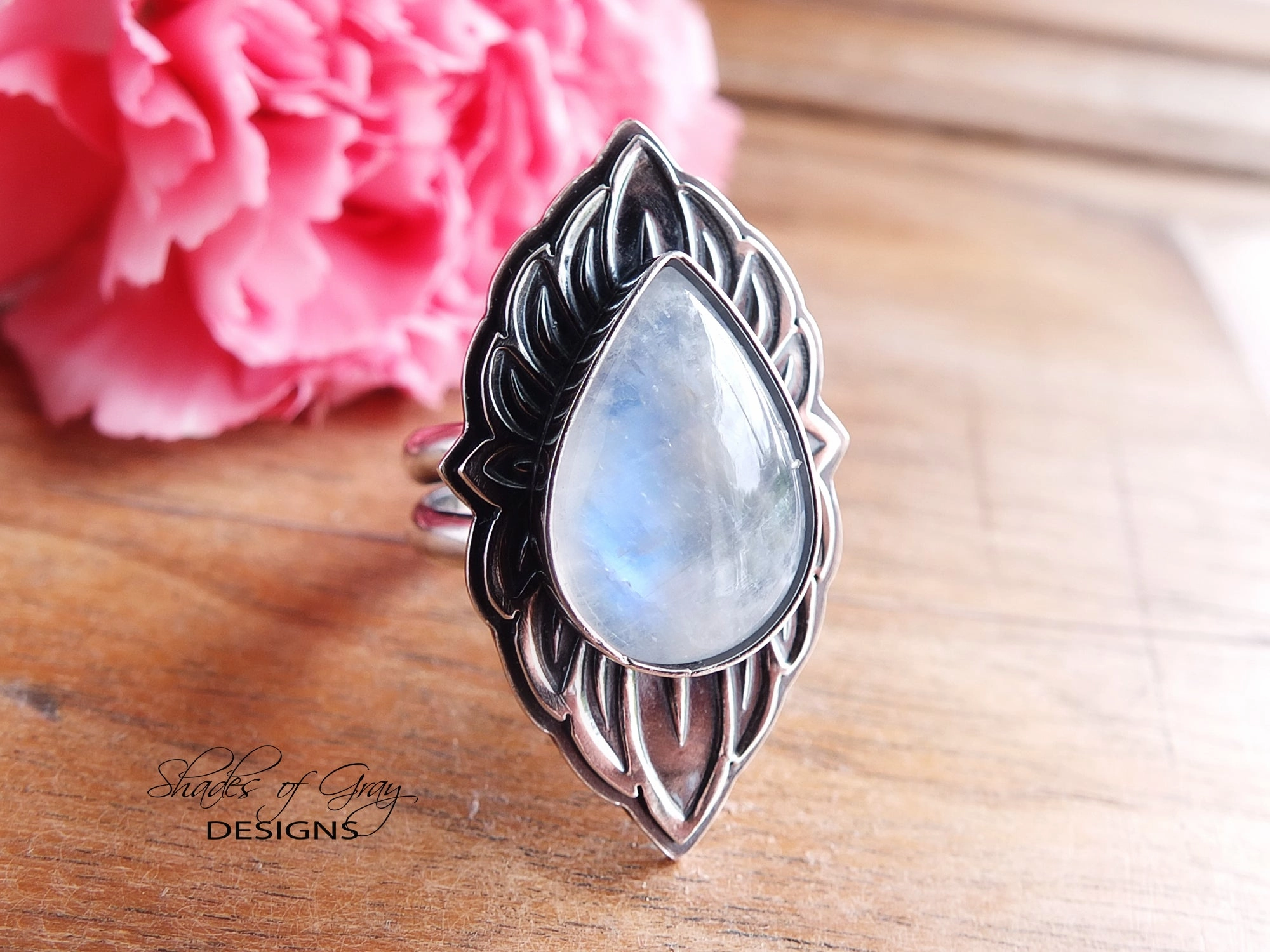 Rainbow Moonstone Ring or Pendant (Choose Your Size)