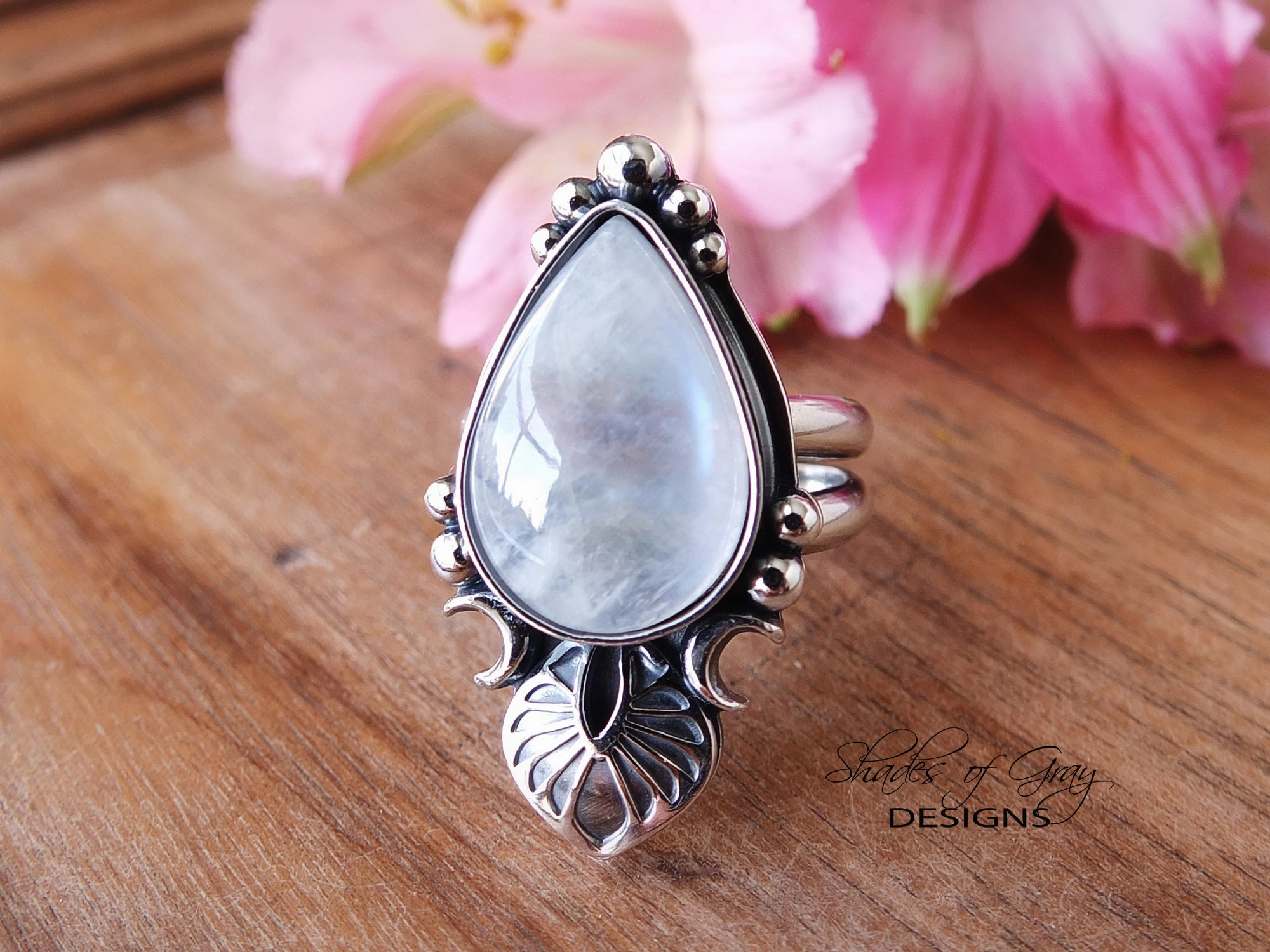 Rainbow Moonstone Ring or Pendant (Choose Your Size)