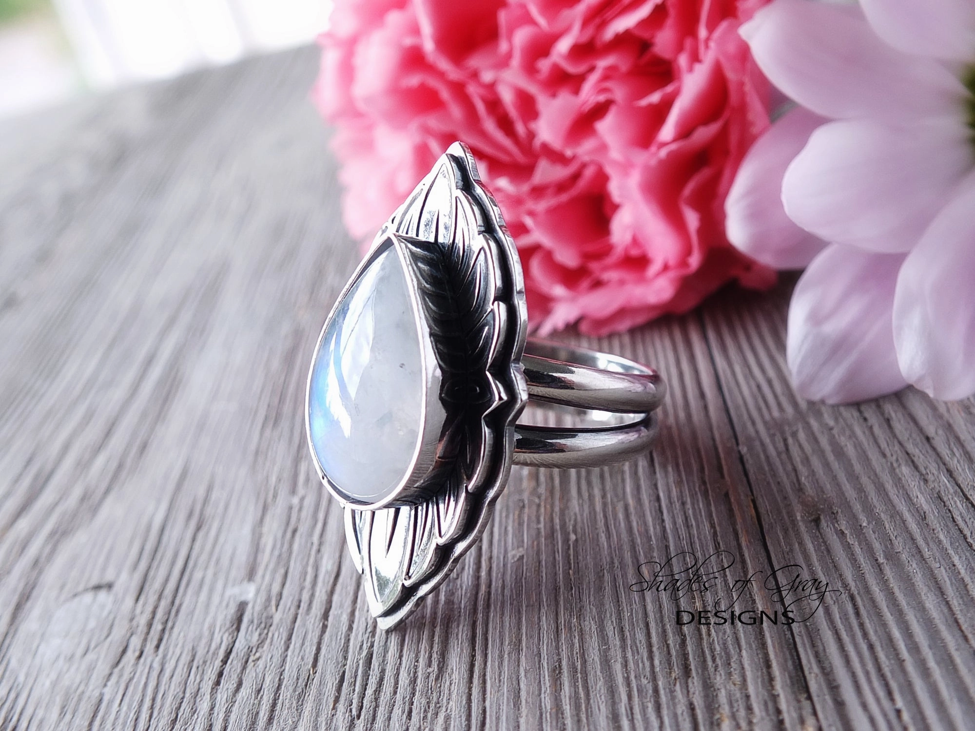 Rainbow Moonstone Ring or Pendant (Choose Your Size)