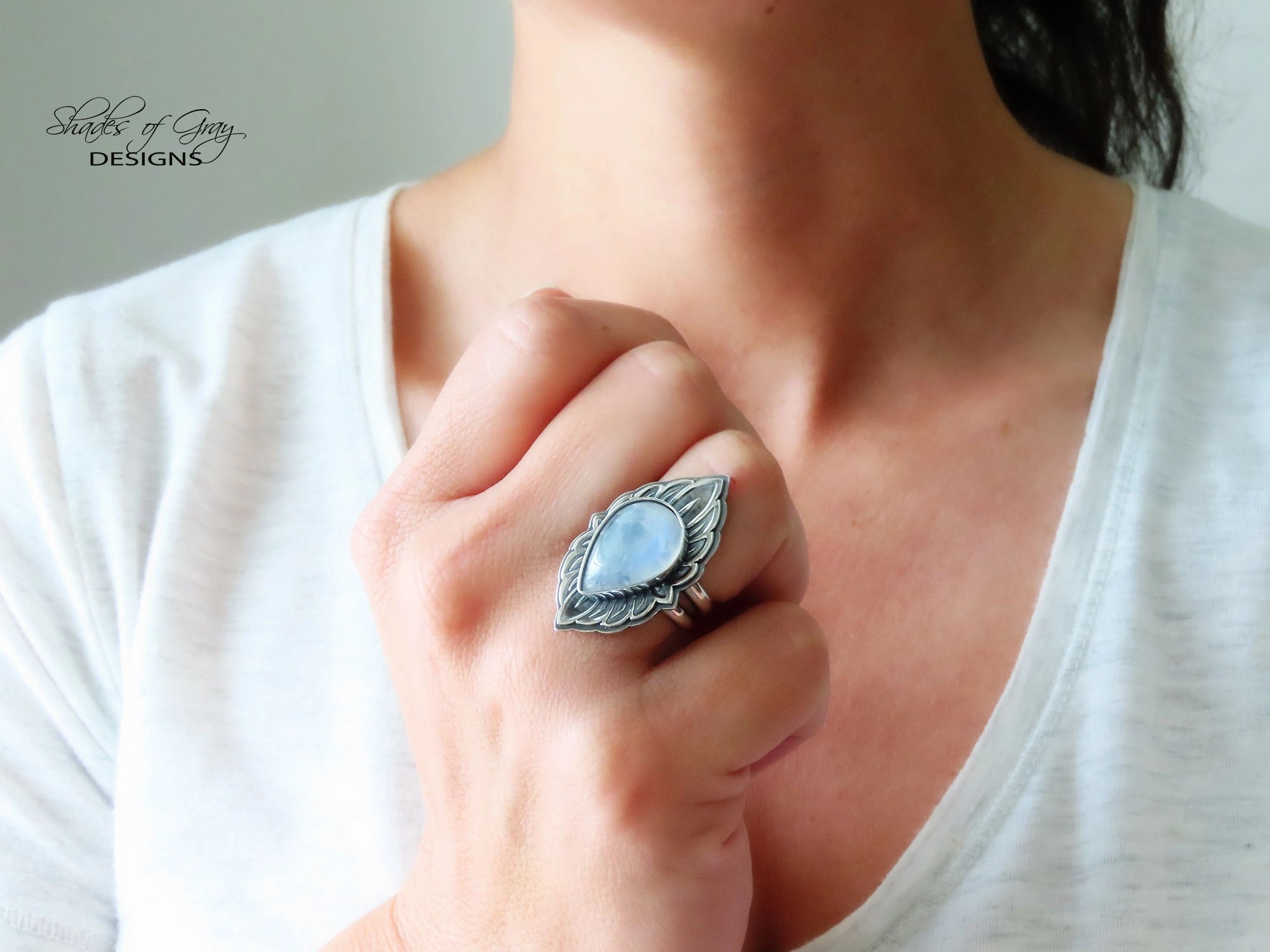Rainbow Moonstone Ring or Pendant (Choose Your Size)