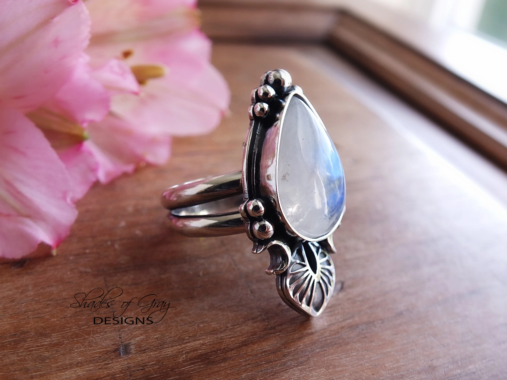 Rainbow Moonstone Ring or Pendant (Choose Your Size)