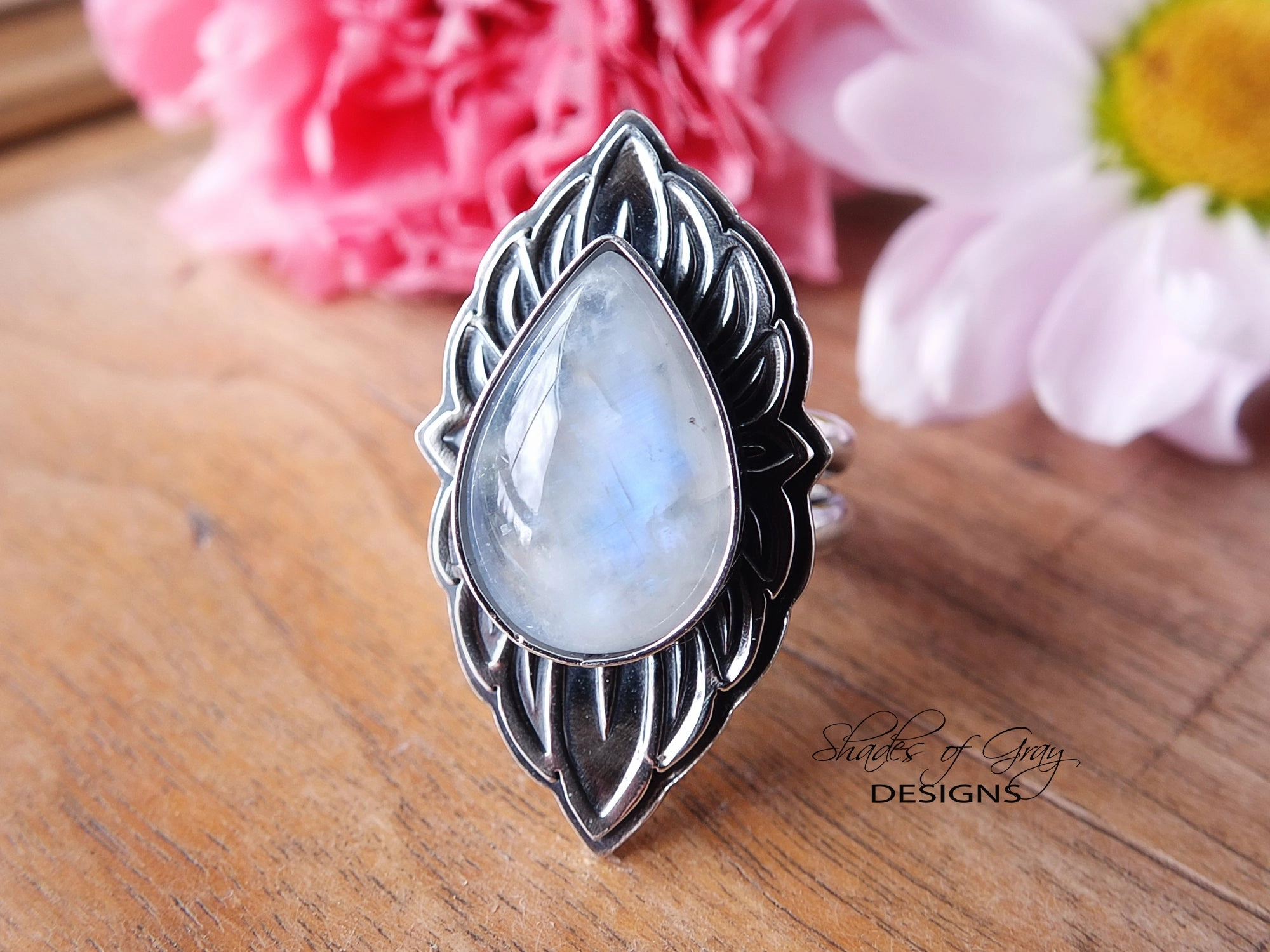 Rainbow Moonstone Ring or Pendant (Choose Your Size)