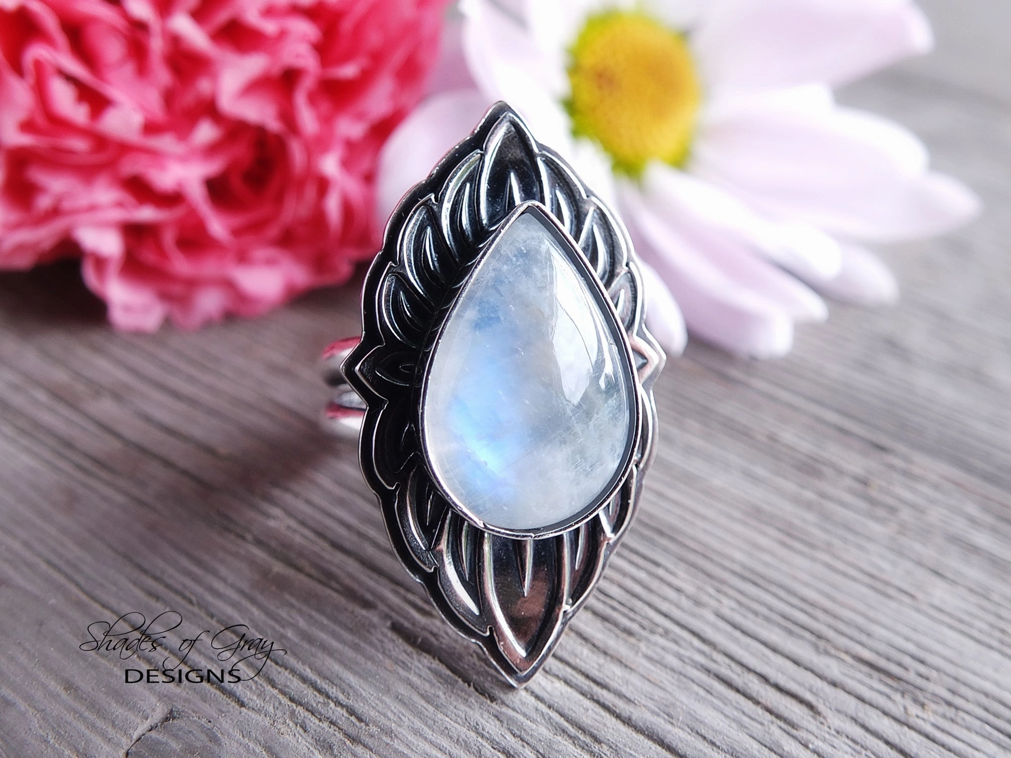 Rainbow Moonstone Ring or Pendant (Choose Your Size)