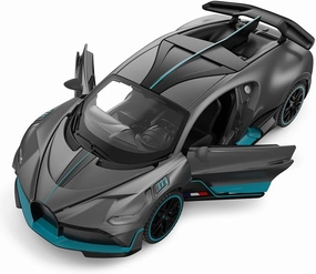 RASTAR 64200 1/32 Bugatti Pull Back Metal Toy Car - Officially Licensed Bugatti Divo Model Car for Play and Display - Ideal Gift for Kids - Gray