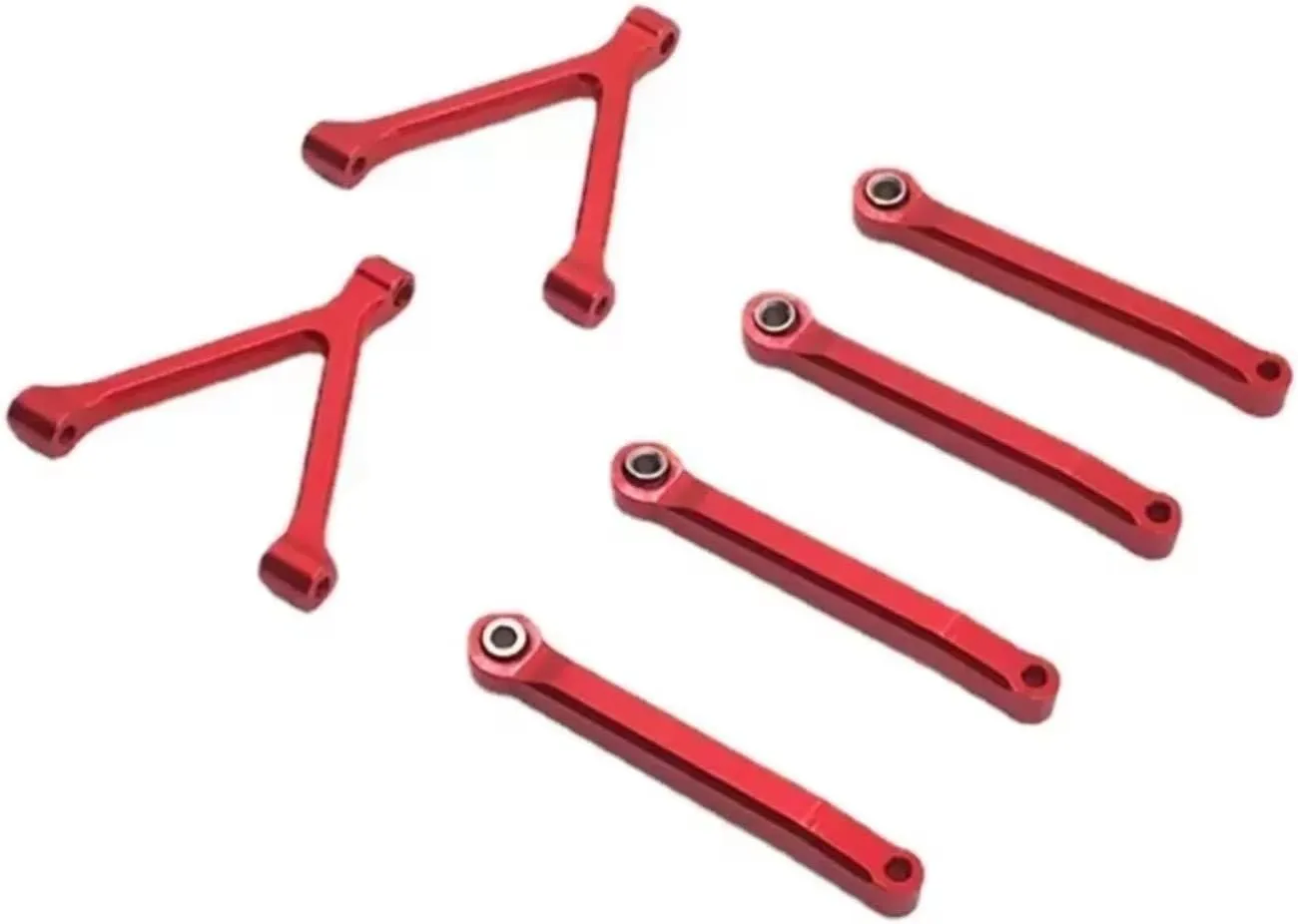 Rc Connecting Rod Tie Rod for Mini D90 SG-2801 SG2801 Metal Connecting Rod Set RC Car Tracked Vehicle Off-Road Vehicle Parts and Accessories Upgrade Replacement Use(Red)