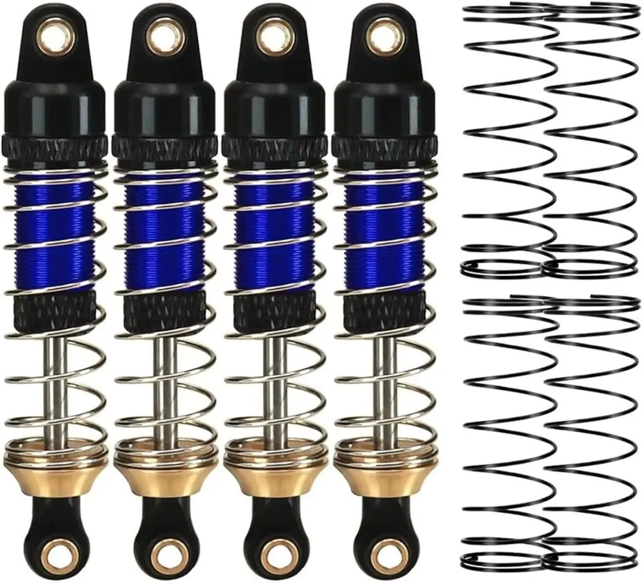 Rc Shock Absorber For Traxxas 1/18 For Defender For Bronco For Trx4m 1/18 Ajrc 53mm Threaded Shock Absorber Oil Damper Rc Crawler Car Upgrade Parts Replacement(Blue)