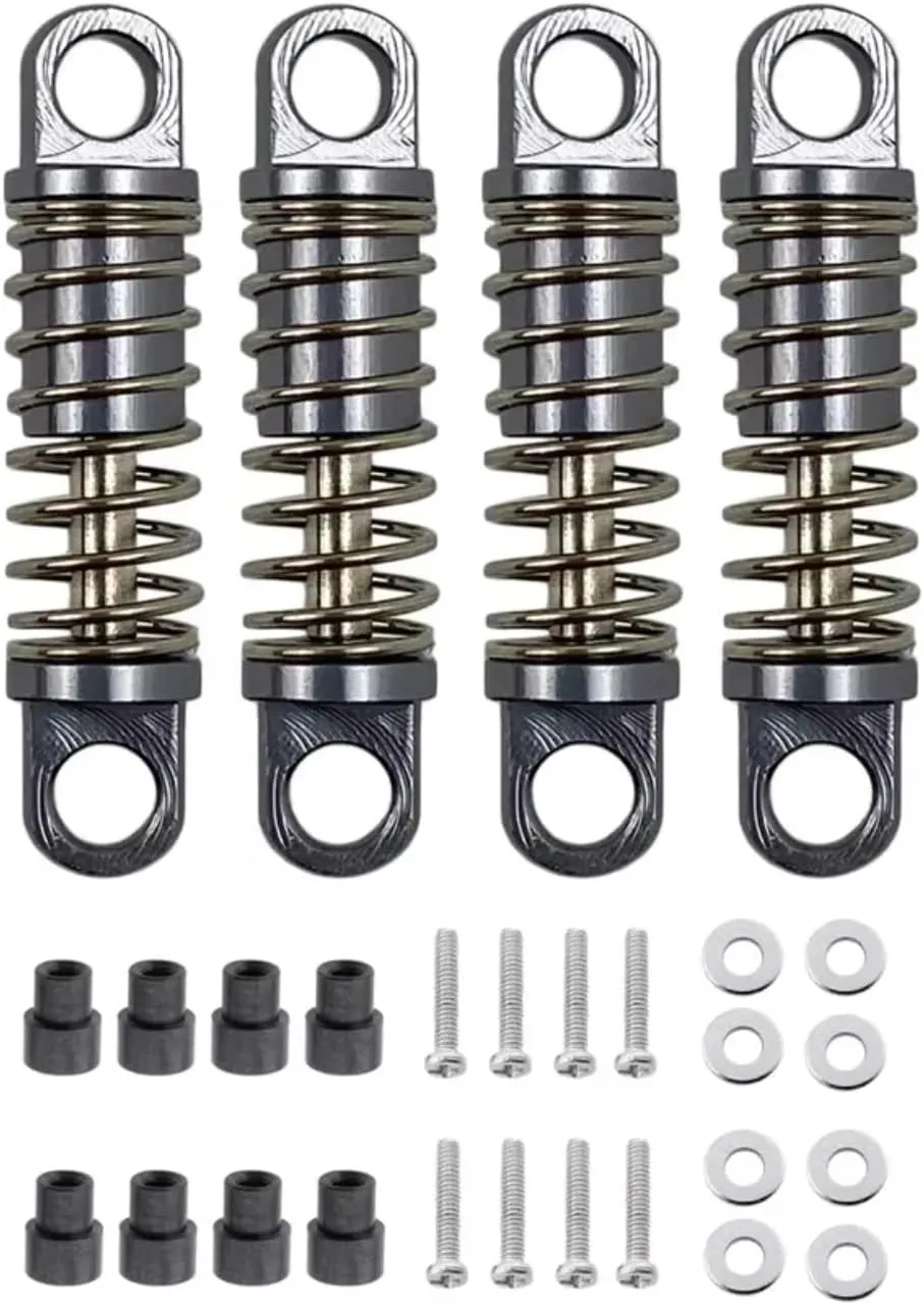 Rc Shock Absorber For Wltoys 284131 K969 K979 K989 K999 P929 P939 1/28 4pcs Metal Shock Absorber Damper RC Car Parts And Accessories Upgrade Replacement Use(Gray)
