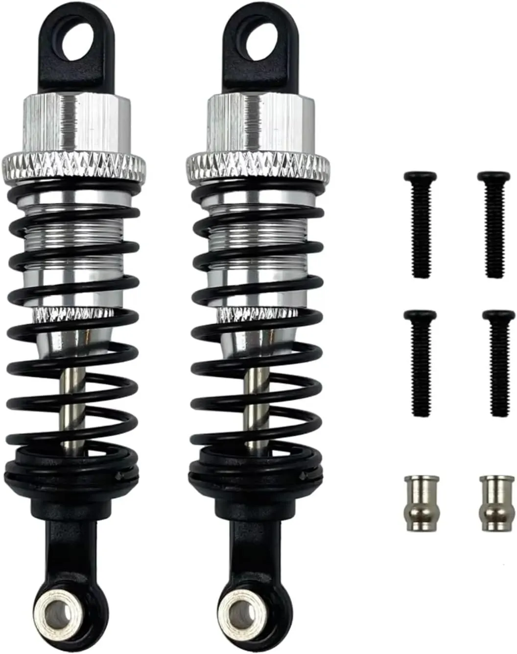 Rc Shock Absorber For Wltoys A959 A969 A979 K929 For WPL C14 C24 For MN D90 D91 99S 2 PCS Aluminum Shock Rc Car Remote Control Absorber Upgrade Parts Use(Silver)