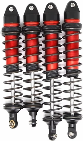 Rc Shock Absorber For Arrma 1/10 4Pcs Metal Front & Rear Shock Absorber Damper Red Rc Car Tracked Vehicle Parts And Accessories Upgrade Replacement Use