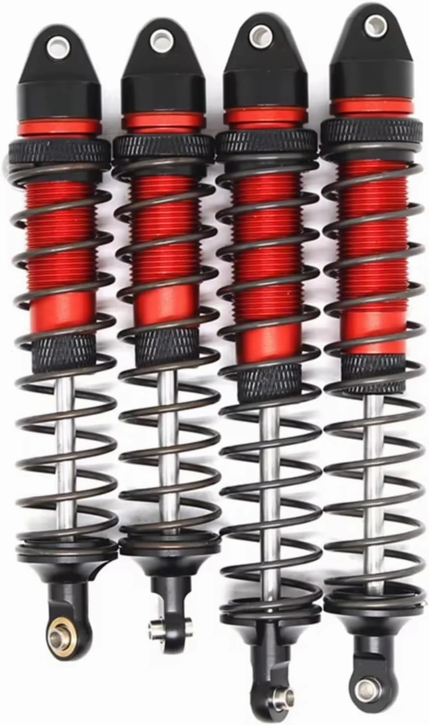 Rc Shock Absorber For Arrma 1/10 4Pcs Metal Front & Rear Shock Absorber Damper Red Rc Car Tracked Vehicle Parts And Accessories Upgrade Replacement Use