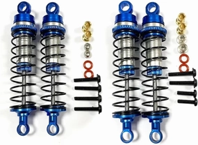 Rc Shock Absorber For Losi 1/18 For Mini-T 2.0 For Mini-B 1/16 4pcs Metal Front And Rear Shock Absorber Damper Blue RC Truck Car Upgrades Parts Replacement Use